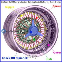 13 14 15 16 17 18 LA Wire Wheels Reverse 100-Spoke Straight Lace Chrome (1pc)