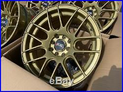 15X8 +20 XXR 530 4x100/114.3 Gold Rims Fits 4 Lug Civic Jetta Miata Xb Ek (Used)