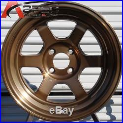 15x9 Rota Grid-v 4x114.3 -15 Full Royal Sport Bronze Wheel Aggressive Fitment