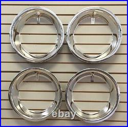 15 3 Chrome Stainless Steel Smooth Trim Ring Set 15x8 15x10 Rally Wheels