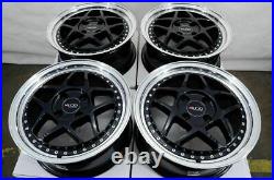 15 4x100 Black Wheels Fits Chevrolet Cobalt Spark Aveo Civic Yaris 4 Lug Rims