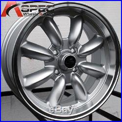 15x7 Rota Rb Rims 4x108 Silver Wheels +30mm Fits Alfa Romeo Gtv Spider