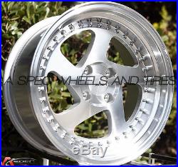 15x8 +25 Avid. 1 Av-19 4x100 Silver Machined Wheel Jdm 3 Lip Rims