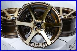 15x8 4 Lugs Wheels Integra Escort Accord Civic Prelude Miata Cooper Bronze Rims
