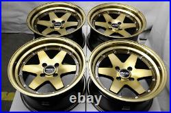 15x8 4x100 Bronze Wheels Fits Miata Mini Cooper Integra Civic Jetta 4 Lug Rims