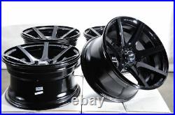 15x8 Black Rims Wheels Honda Civic Accord Yaris Corolla Mini Cooper Mazda Miata
