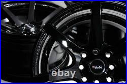 15x8 Black Rims Wheels Honda Civic Accord Yaris Corolla Mini Cooper Mazda Miata