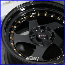 15x8 Black Wheels Vors VR2 4x100 20 (Set of 4)