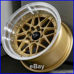 15x8 Gold Wheels Vors VR7 4x100/4x114.3 0 (Set of 4)