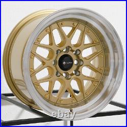 15x8 Gold Wheels Vors VR7 4x100/4x114.3 0 (Set of 4) 73.1