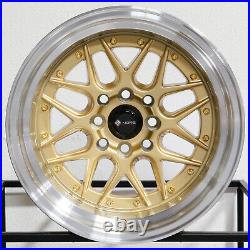 15x8 Gold Wheels Vors VR7 4x100/4x114.3 0 (Set of 4) 73.1