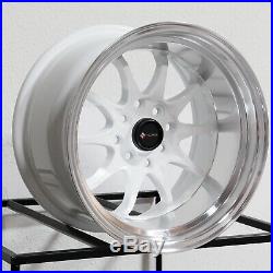 15x8 Vors TR3 4x100/4x114.3 0 White Wheels Rims Set(4) 73.1