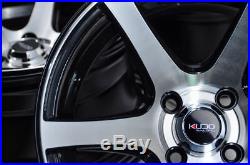 15x8 Wheels Corolla Cooper Civic Accord Escort Miata Jetta Spark Black Rim 4 Lug