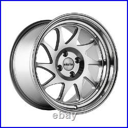 15x8 Whistler KR7 4x100 +0 Silver/Machined Face Wheels (Set of 4)