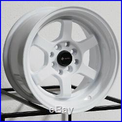 15x8 White Wheels Vors TR7 4x100/4x114.3 0 (Set of 4)
