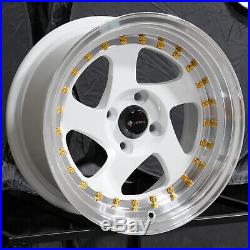 15x8 White Wheels Vors VR2 4x100 20 (Set of 4)
