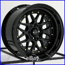 15x9 Black Wheels Vors VR7 4x100/4x114.3 0 (Set of 4)