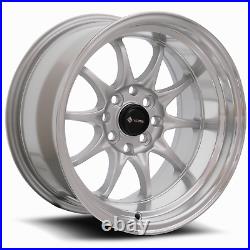 15x9 Silver Wheels Vors TR3 4x100/4x114.3 0 (Set of 4) 73.1
