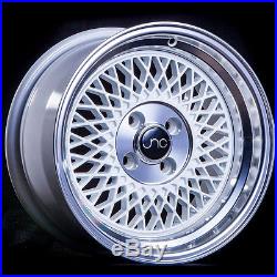 16x8/16x9 JNC 031 4x100 20/15 White Machine Lip Wheel New set(4)