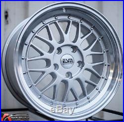 17x9 +40 Esm 004 5x100 Silver Wheel Fit Scion XD Tc Fr-s Gt86 Vw Jetta Gold Fox