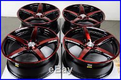 17 5x114.3 5x100 Black Rims Fits Civic Sc300 Cavalier Eclipse Lexus Red Wheels