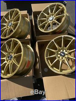 17x7.5 XXR 527 4x100 4x114.3 +40 Gold Wheels Rims (Used Set)
