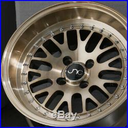 17x8 Transparent Bronze Wheels JNC 001 JNC001 4x100/4x114.3 25 (Set of 4)