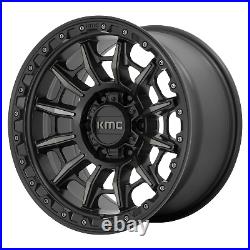17x9 KMC KM547 CARNAGE Satin Black With Gray Tint Wheel 6x135 (0mm) Set of 4
