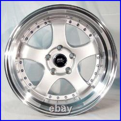 17x9 MST MT07 5x114.3 +20 Silver withMachined Lip Wheels (Set of 4)