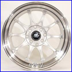 17x9 MST MT11 5x100/5x114.3 +20 Silver withMachined Lip Wheels (Set of 4)