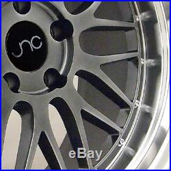 18x8/18x9 JNC LM Style 005 5x112 34/34 Hyper Black Machine Lip Wheel set(4)