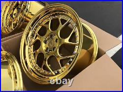 18x8.5+35 18x9.5 +35 AodHan Ds01 5x100 Gold Vacuum Wheels (Used Set)