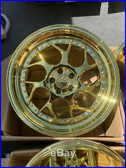 18x8.5 +35 AodHan Ds01 5x100 +35 Gold Vacuum Wheels Rims (Used Set)