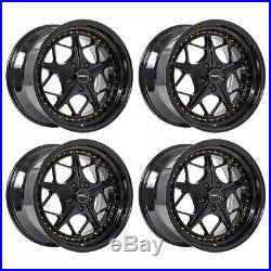 18x8.5 ARC AR2 5x112 30 Black Wheel Rim set(4)