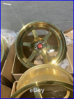 18x8.5 AodHan AH08 5x100 +35 Gold Rims Wheels (Used Set)