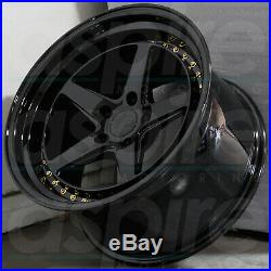 18x8.5 Black Wheels Aodhan DS05 DS5 5x114.3 35 (Set of 4)