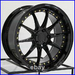 18x8.5 Gloss Black Wheels Aodhan DS07 DS7 5x100 35 (Set of 4) 73.1