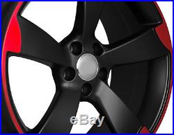 18x8 5x112 ET45 Matte Black Machined Face Red Wheels Set of 4 Rims