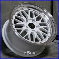 18x8 JNC ESM004 Style 005 5x114.3 34 White Machine Lip Wheel New set(4)