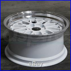 18x8 JNC ESM004 Style 005 5x114.3 34 White Machine Lip Wheel New set(4)