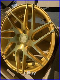 18x9 +30 AodHan LS008 5x114.3 Gold Machined Face Wheels Rims (Used Set)