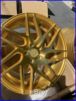 18x9 +30 AodHan LS008 5x114.3 Gold Machined Face Wheels Rims (Used Set)