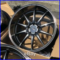 18x9 +35 XXR 527D 5x114.3 Chromium Black Wheels Rims (Used Set)