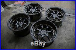 18x9.5/10.5 Aodhan DS01 5x114.3 +15 Black Wheels Rims Fits 350Z 370Z G35 (Used)