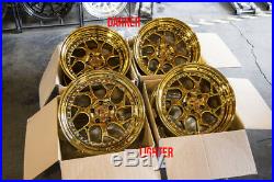 18x9.5/10.5 Aodhan DS01 5x114.3 +15 Gold Vaccum Rims Fits 350Z 370Z G35 Coupe