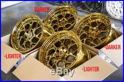 18x9.5/10.5 Aodhan DS01 5x114.3 +15 Gold Vaccum Rims Fits 350Z 370Z G35 Coupe