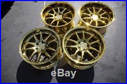 18x9.5/10.5 Aodhan DS02 5x114.3 +22 Gold Vaccum Rims Fits 350Z G35 Coupe (Used)