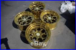 18x9.5/10.5 Aodhan DS1 5x114.3 +22 Gold Vaccum Rims Fits 350Z G35 Coupe Used