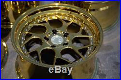 18x9.5/10.5 Aodhan DS1 5x114.3 +22 Gold Vaccum Rims Fits 350Z G35 Coupe Used