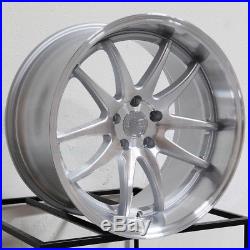 18x9.5/18x10.5 Silver Machined Face Wheels Aodhan DS02 DS2 5x114.3 15/15 Set of